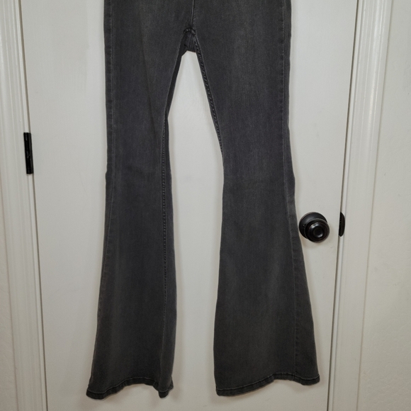 Free People Grey Wide-Leg Flare Pullon Pants Size 27 - Picture 2 of 10